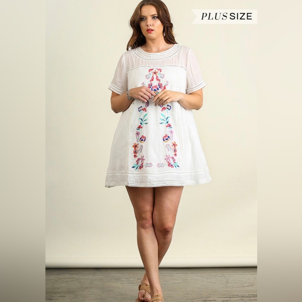 OFF WHITE UMGEE EMBROIDERED DRESS